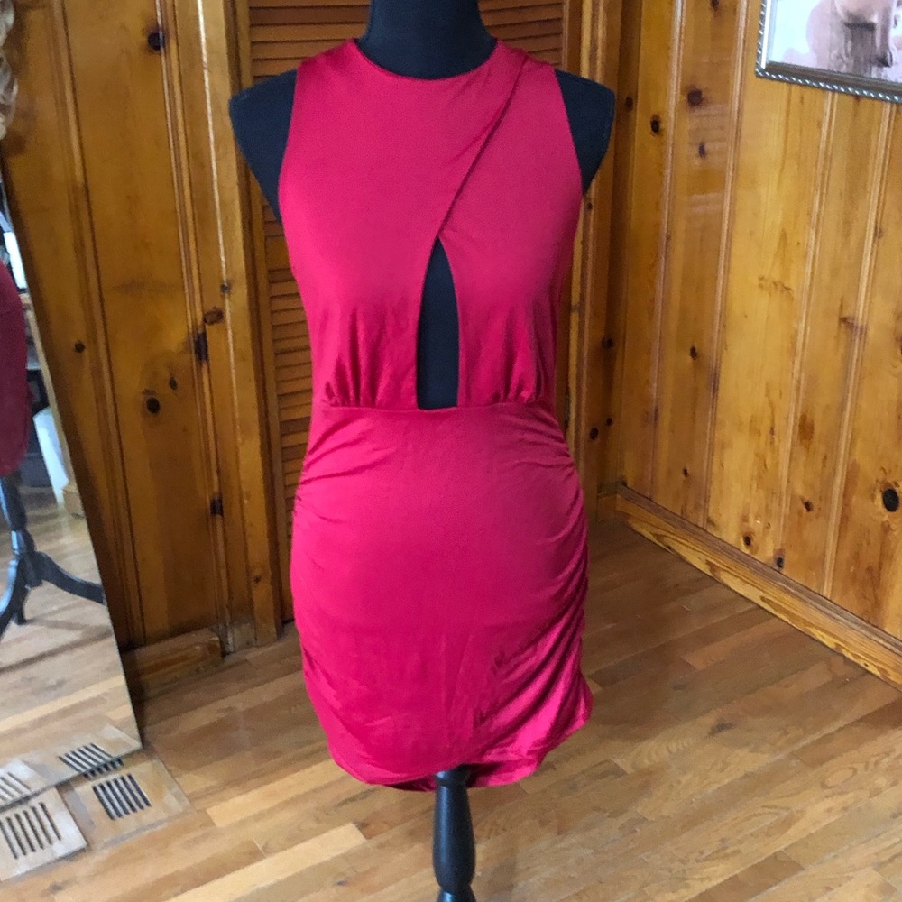 Ootn red cut out dress